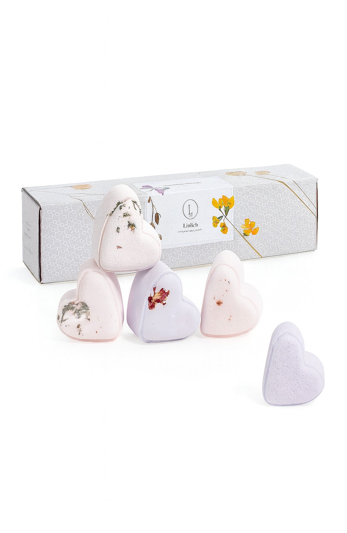Lavender Heart Bath Bomb Gift Set – 5 Handmade Bath Bombs-1